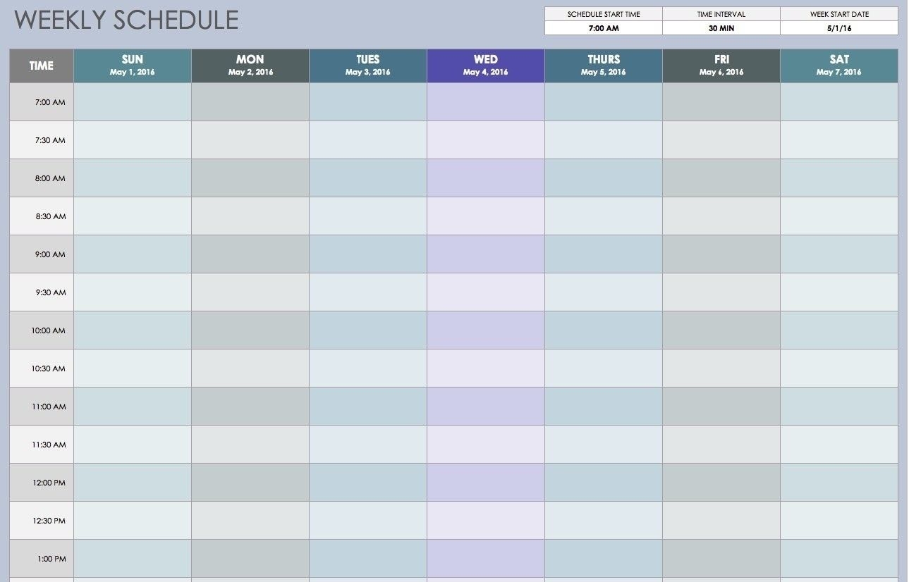Schedule For The Day In 15 Min Increments | Ten Free