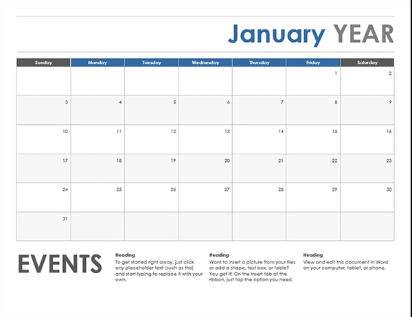 sunday saturday monthly calendar template | calendar