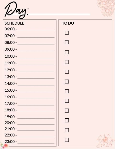 This Free Printable Daily Planner With Time Slots Will