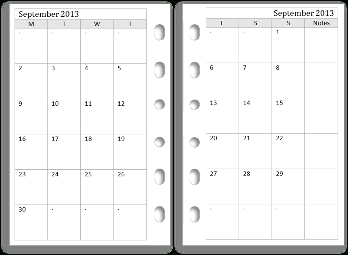 Two Paged Blank Printable Calendar | Example Calendar