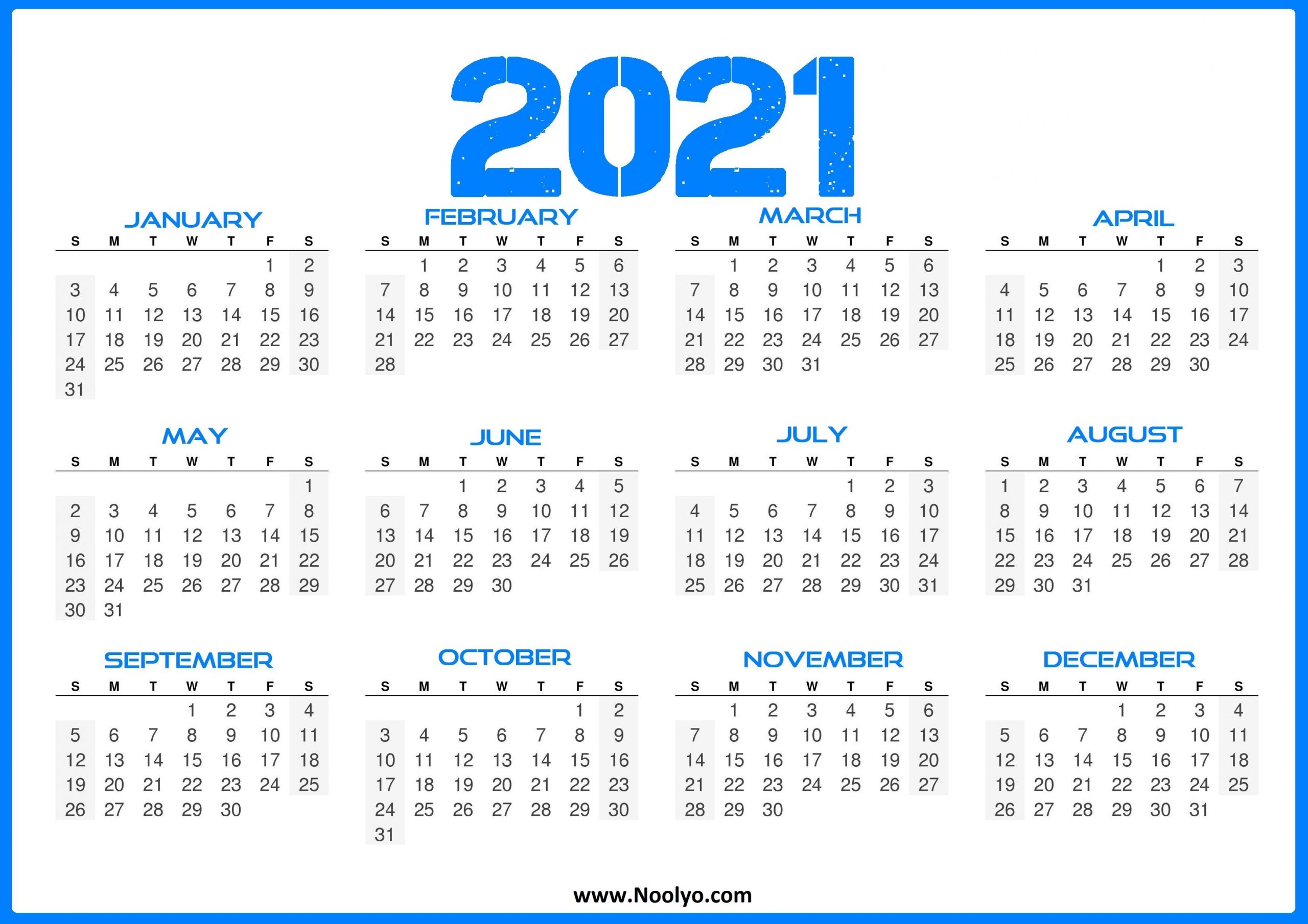 us 2021 calendar printable one page noolyo