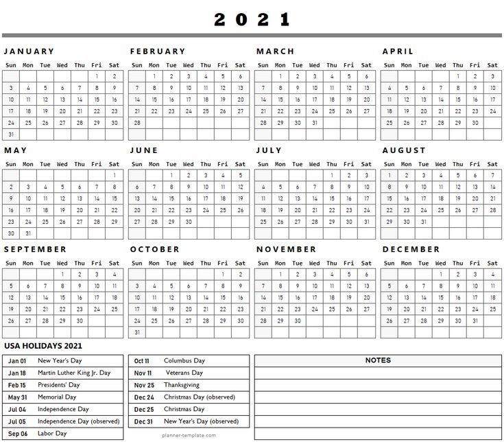 Us Federal Holidays 2021 List Template | Holidays Calendar