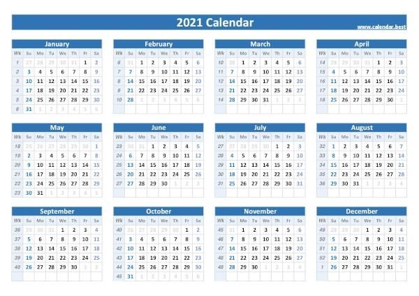 Week Numbers For 2021 : List And Calendar Calendar Best