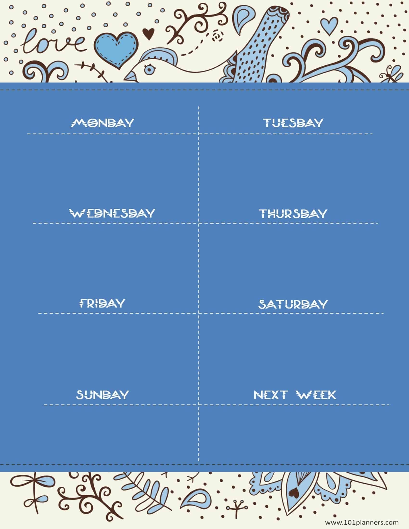 weekly calendar maker | create free custom calendars