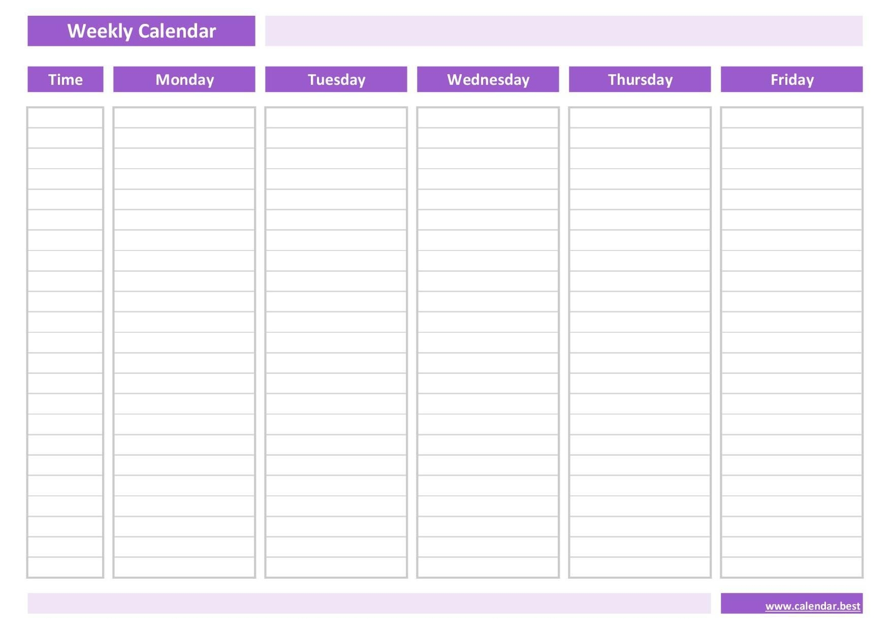 Weekly Calendar, Weekly Schedule Calendar Best