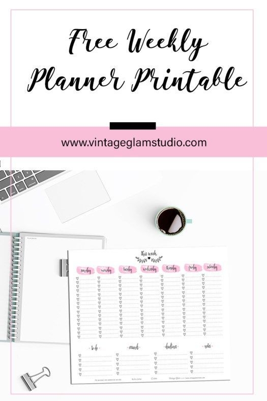 weekly checklist | planner printable | at a glance planner