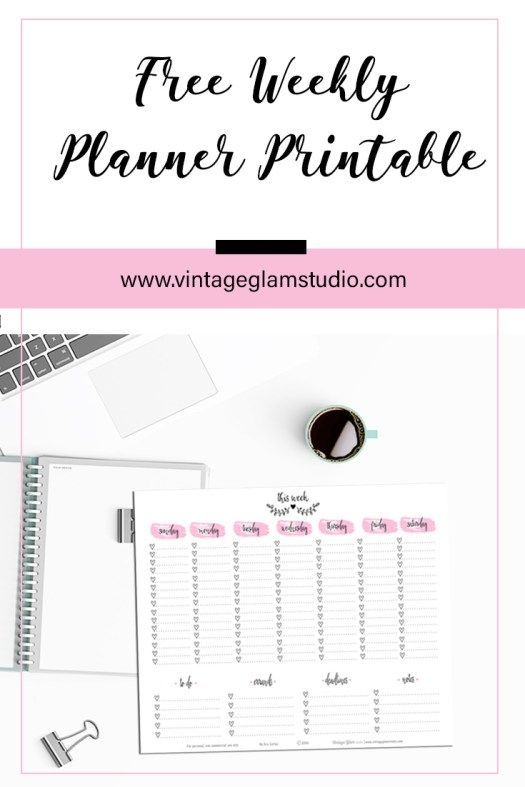 Weekly Checklist | Planner Printable | At A Glance Planner