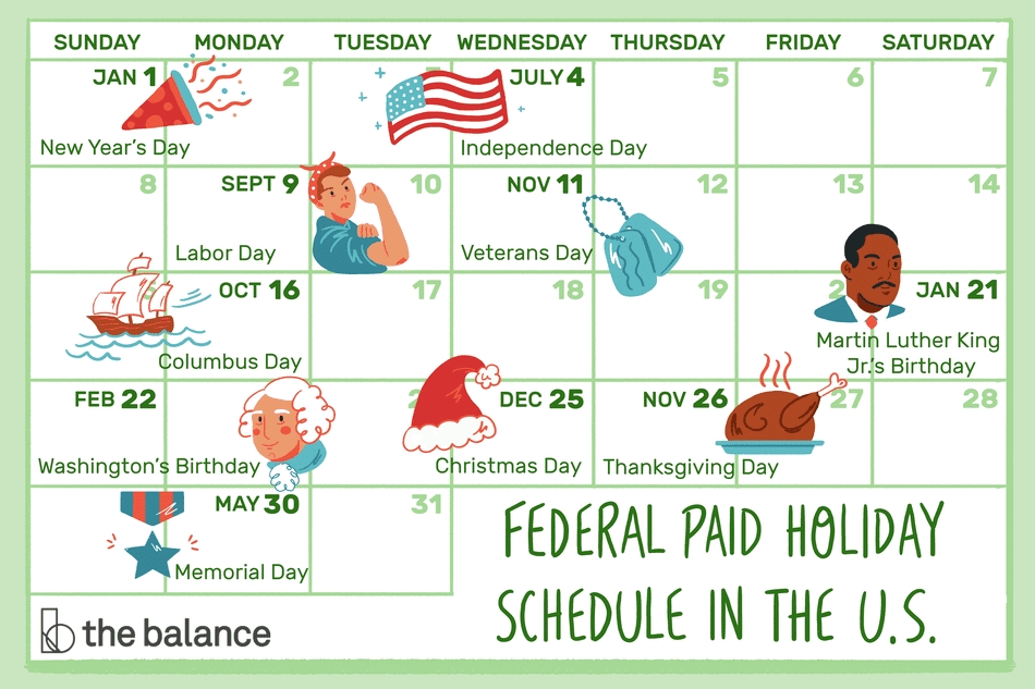 what&#039;s a typical paid holiday schedule in the u s ?