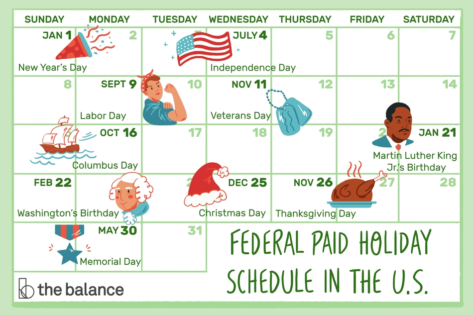 What's A Typical Paid Holiday Schedule In The U S ?