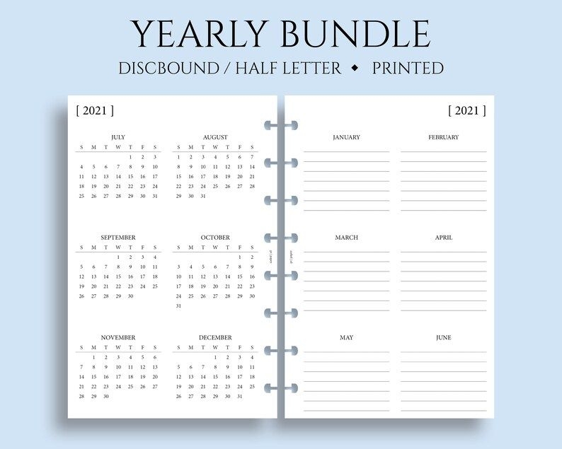 Yearly Calendar Bundle 2021 2022 At A Glance Important | Etsy