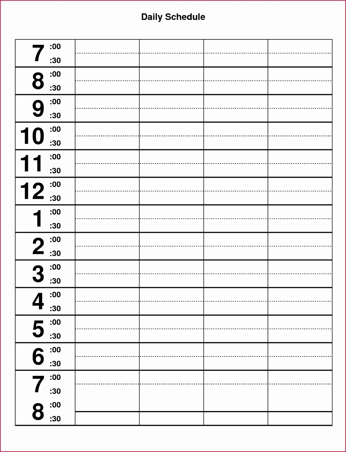 10 Excel Hourly Schedule Template Excel Templates
