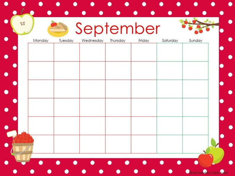 Free Printable Calendar Template For Preschool Example Calendar Printable