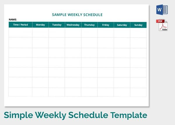 12 weekly schedule templates doc, pdf | free &amp; premium