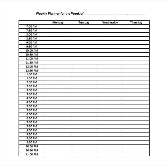 Daily Schedule Template 15 Min Increments Example Calendar Printable