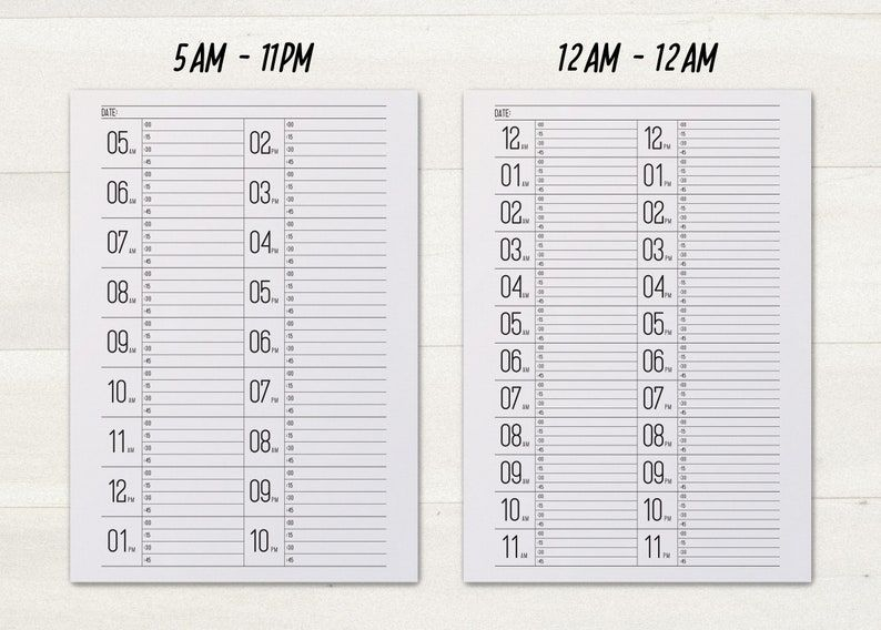 printable daily schedule 15 minute increments pdf