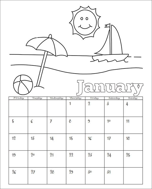 15 Sample Calendar Templates For Kindergarten | Sample