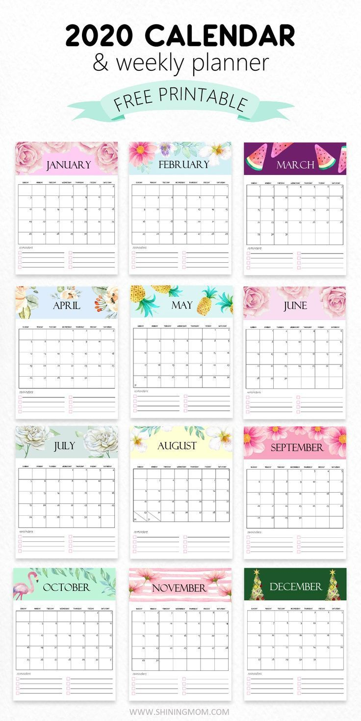 20 Calendar 2020 Aesthetic Free Download Printable