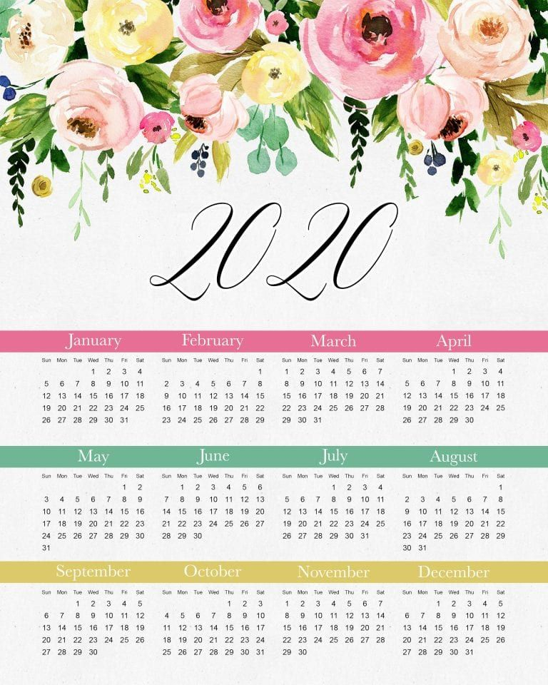 20 Free Printable Calendars For 2020 Yesmissy