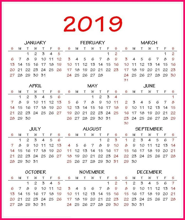 2019 calendar pdf template | calendar 2019 template