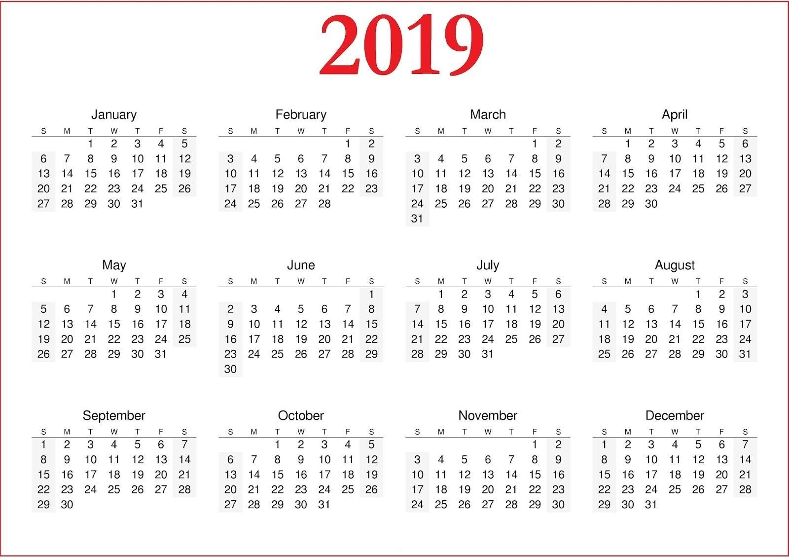 2019 Calendar Printable Nz #calendar2019 #