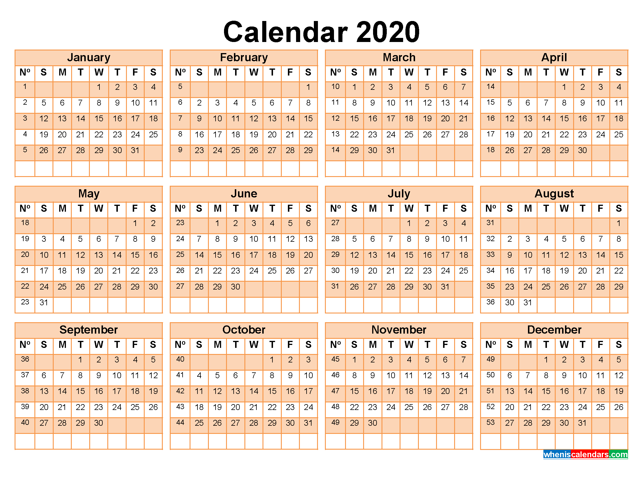 Free Printable Calendar With Week Numbers - Example Calendar Printable