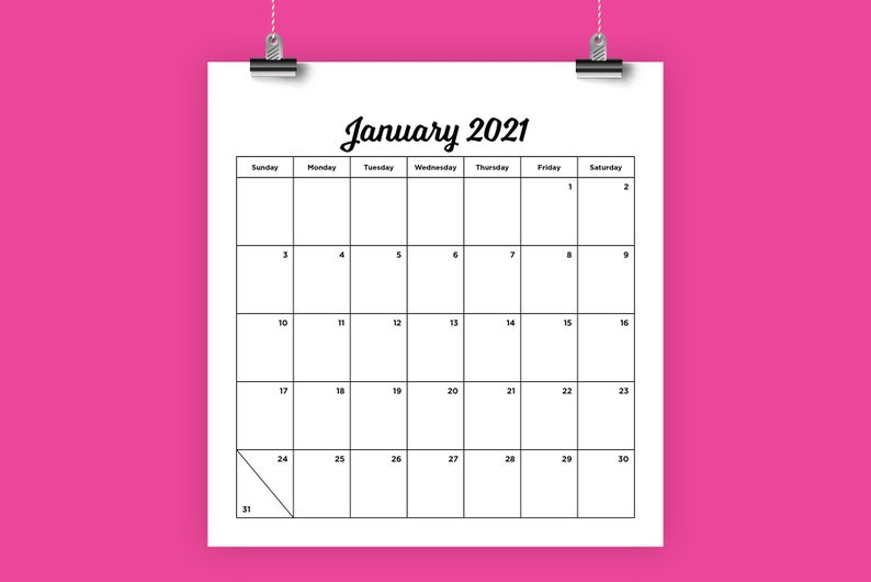2021 calendar 8 1 2 x 11 printable | free letter templates