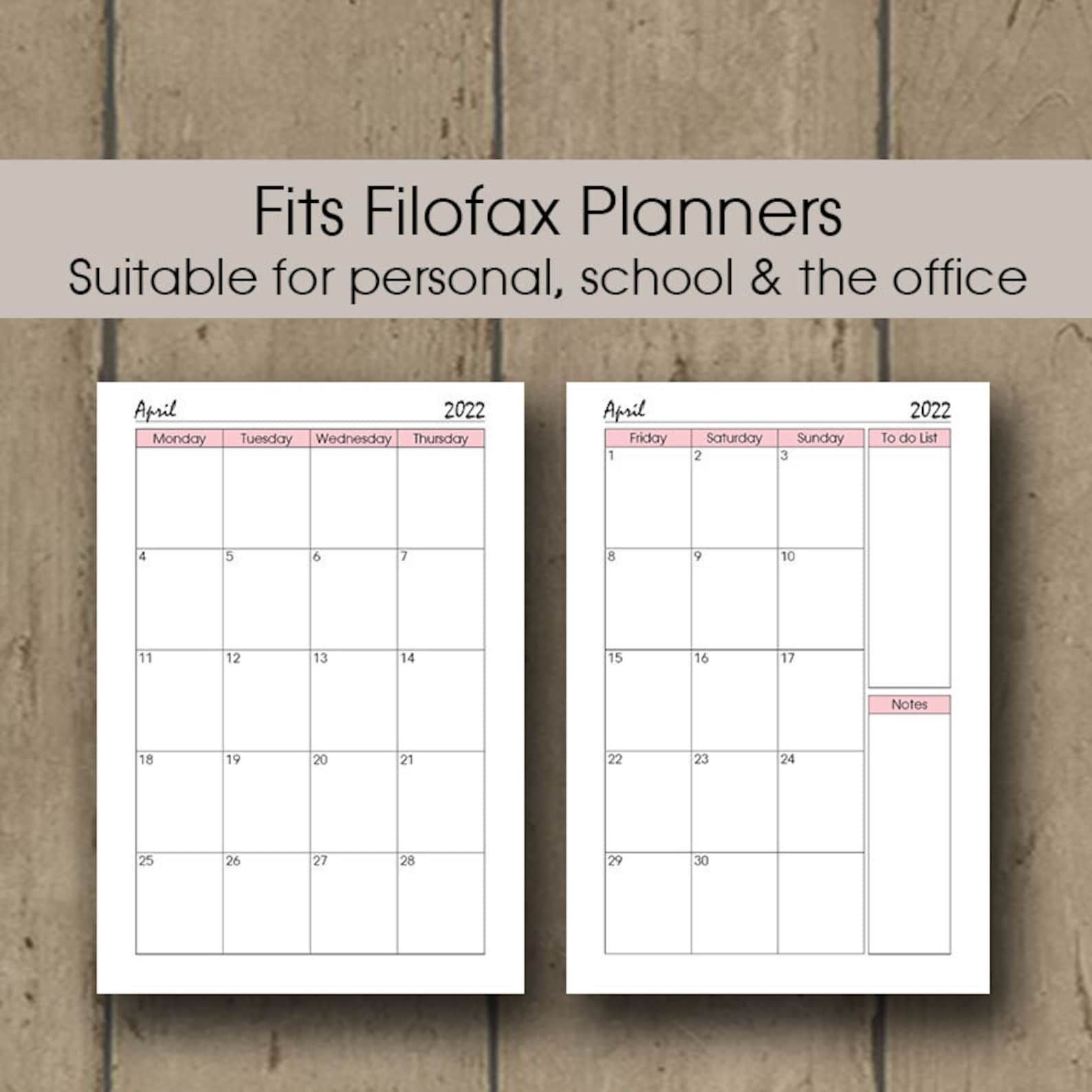 2022 Calendar Page Printable 2022 Monthly Planner Insert