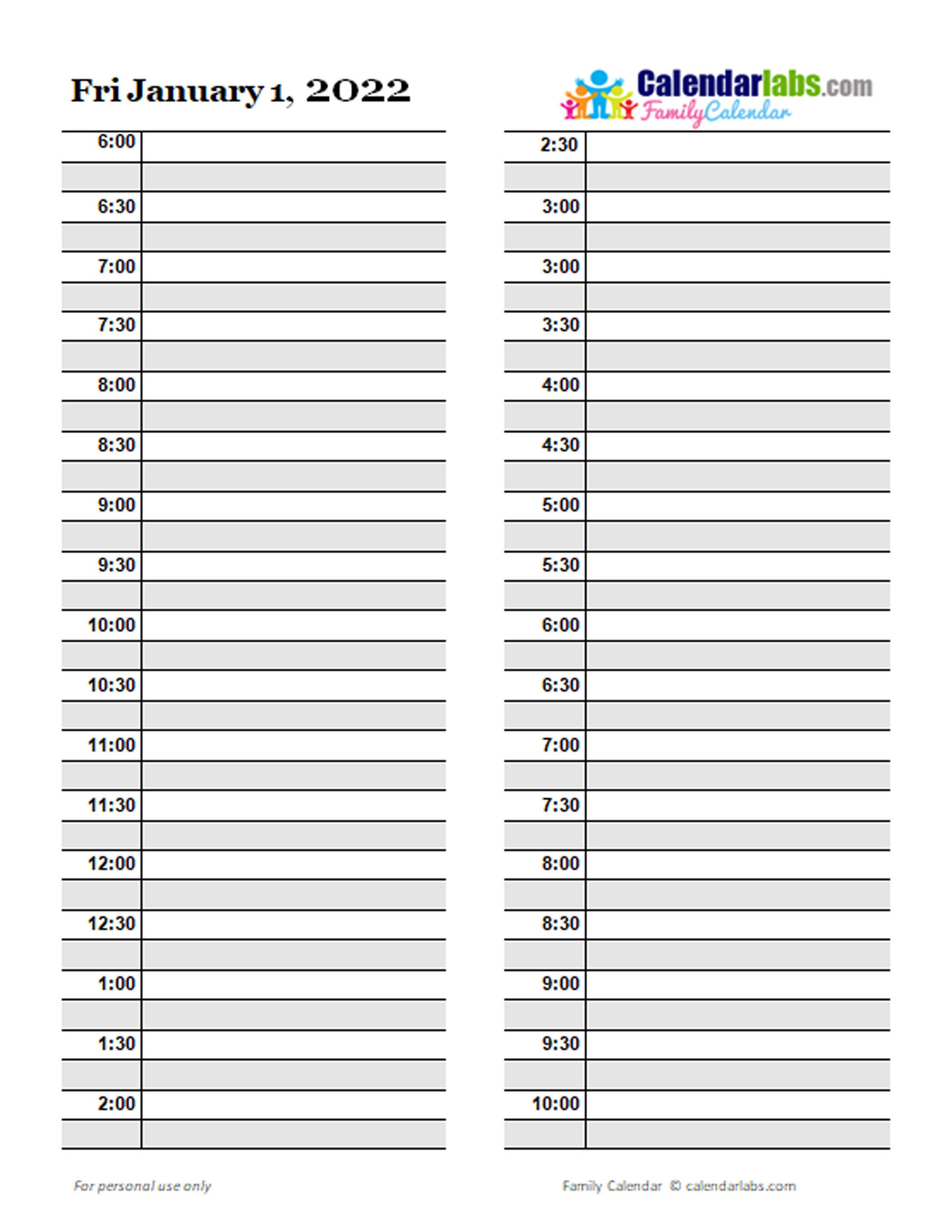 2022 Daily Planner Template Free Printable Templates