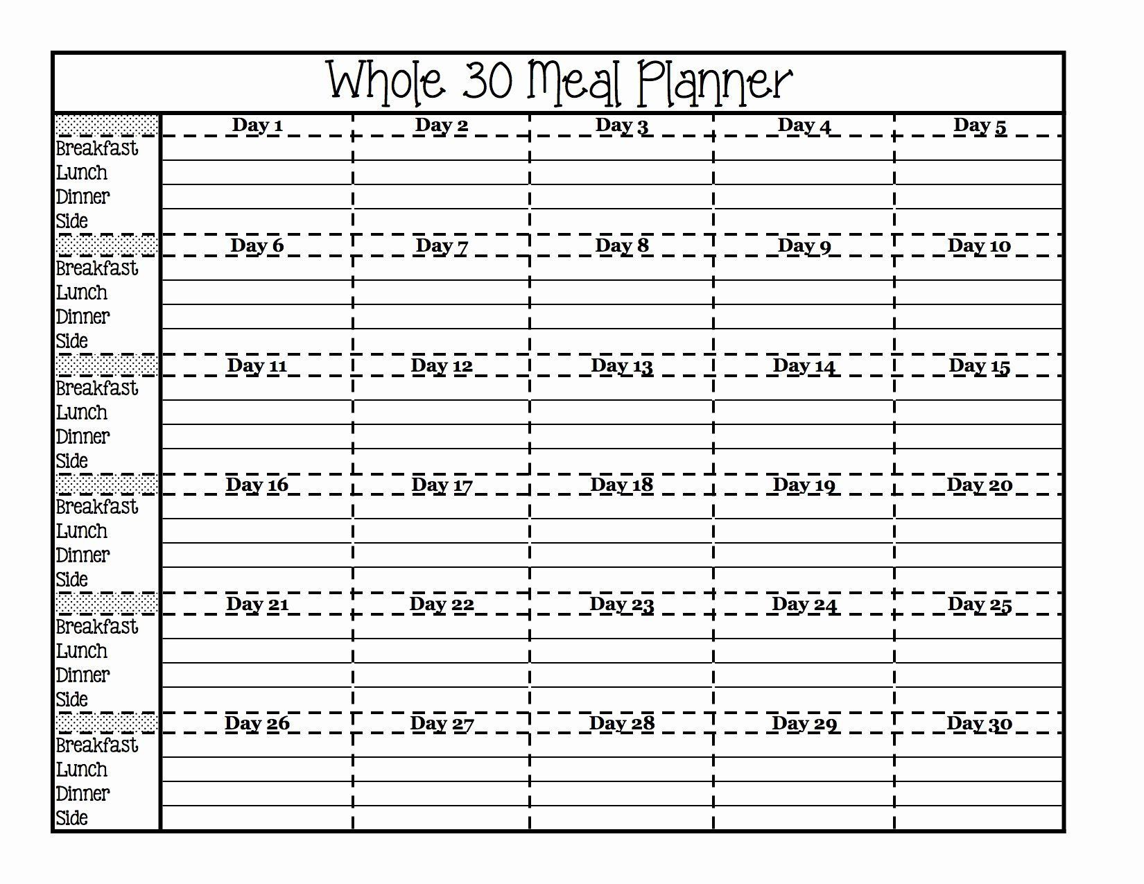 30 7 day meal plan template in 2020 (with images) | whole