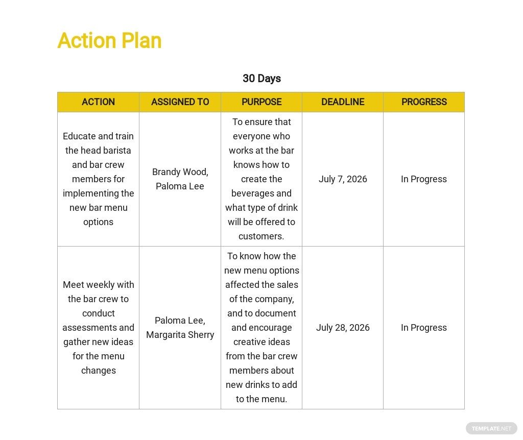 30 day plan template [free pdf] word | apple pages