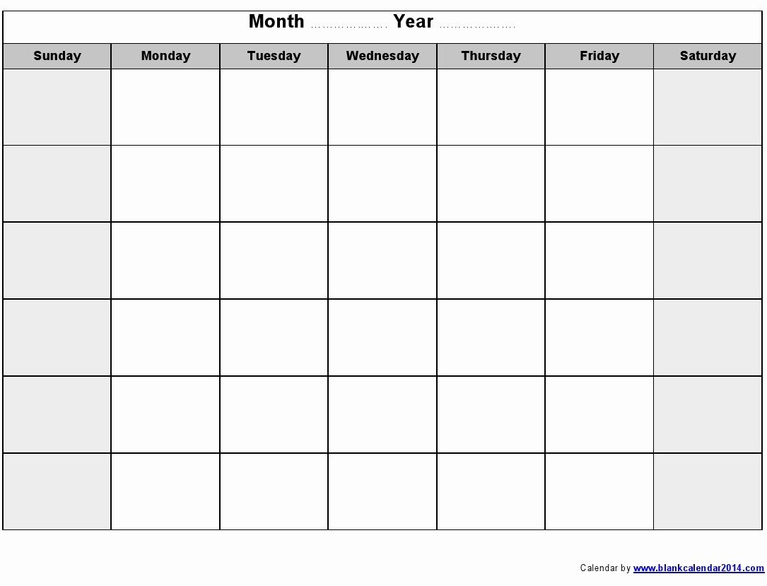 32 Helpful Blank Monthly Calendars | Kittybabylove