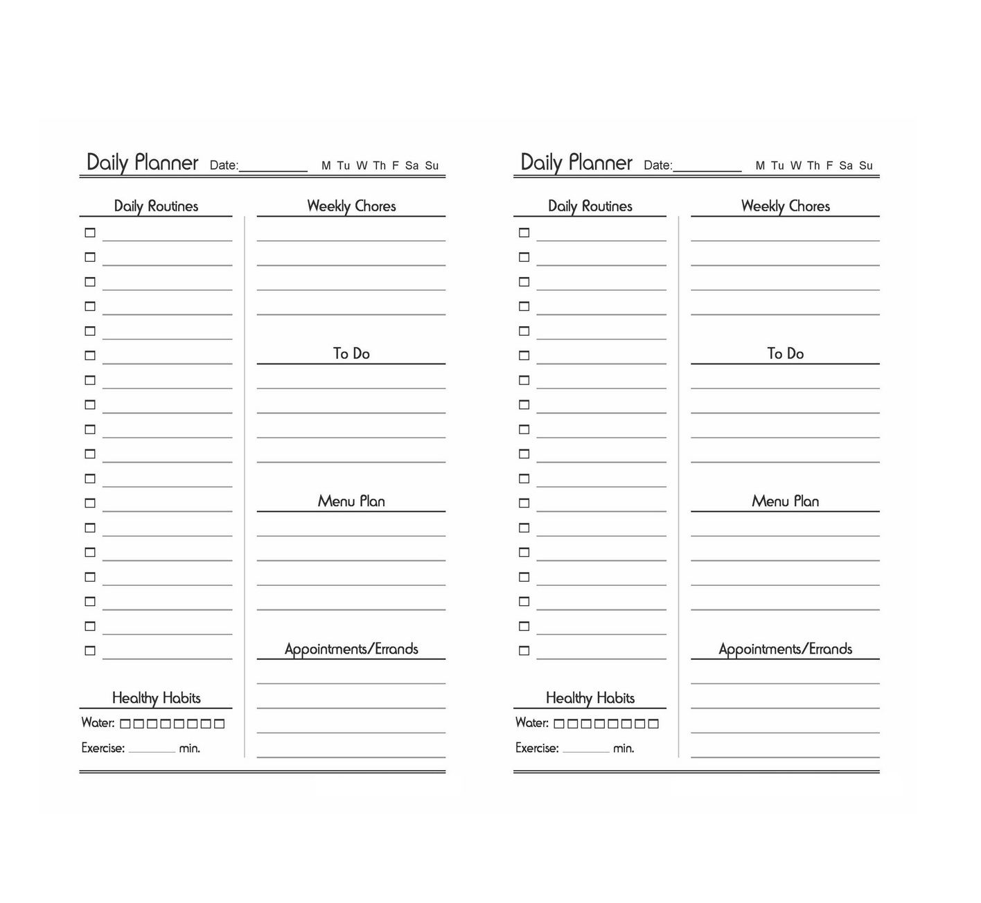 34 Printable Daily Planner Template Free | Redlinesp