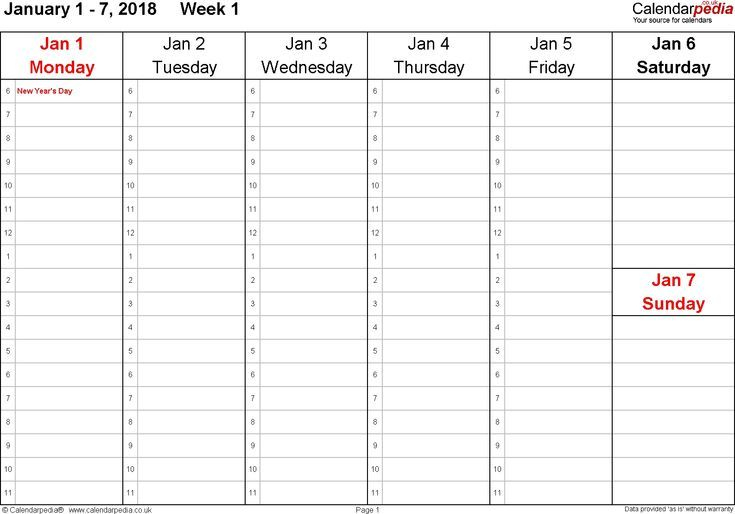 5 Day Appointment Calendar Template | Calendar Printables