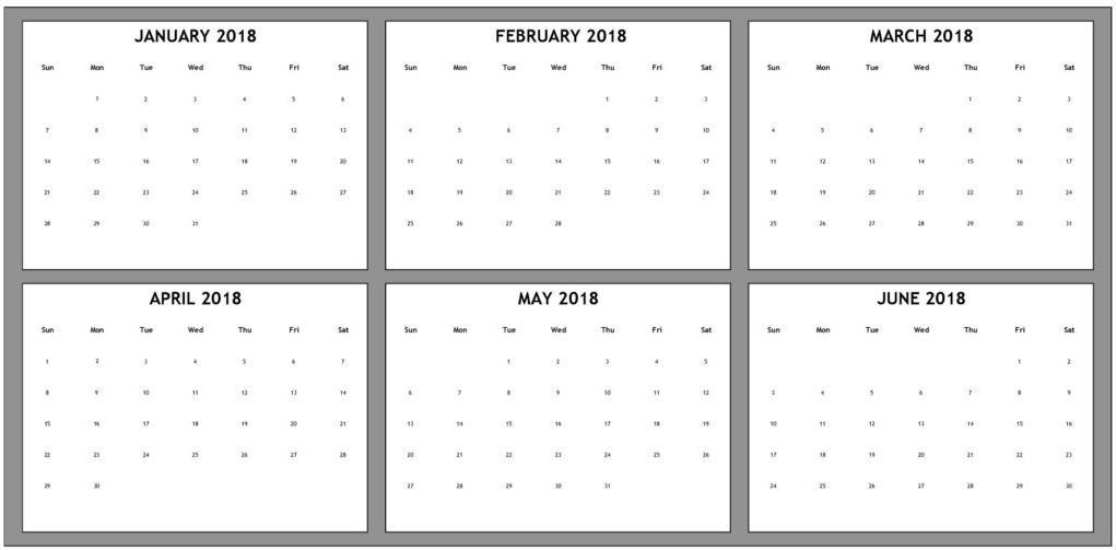 6 Monthly Calendar Calendar Printable Week
