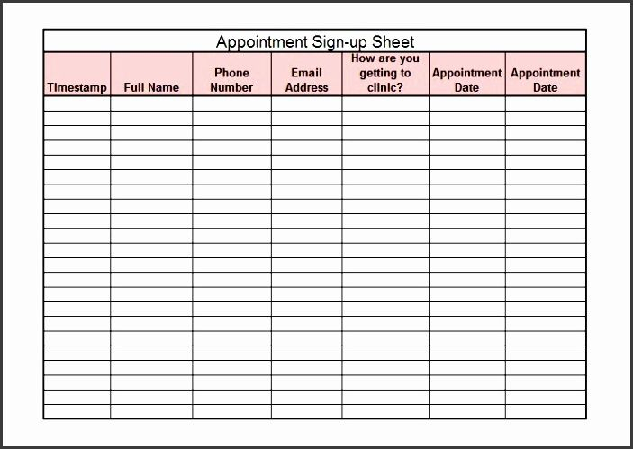 6 Sign Up Sheet Template Free Of Cost Sampletemplatess