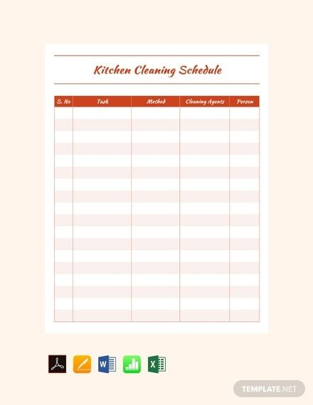 6 Weekly Cleaning Schedule Templates Google Docs