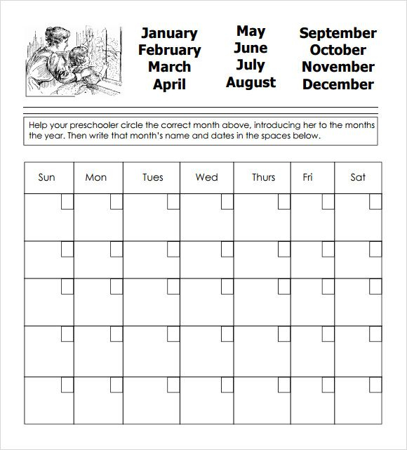 9 sample preschool calendar templates to download | sample