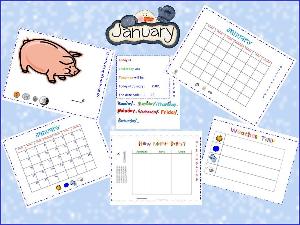 a teacher&#039;s touch: january smartboard calendar