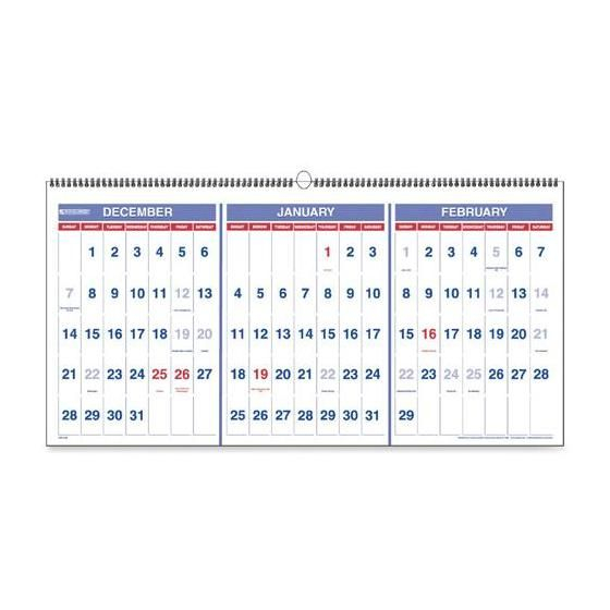 At A Glance 3 Months Horizontal Wall Calendar | Nordisco®