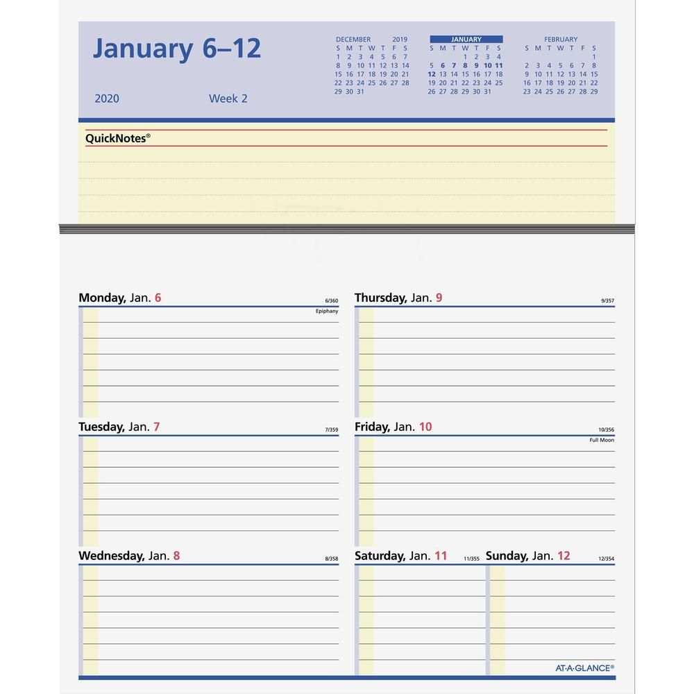 at a glance flip a week desk calendar refill weekly 1