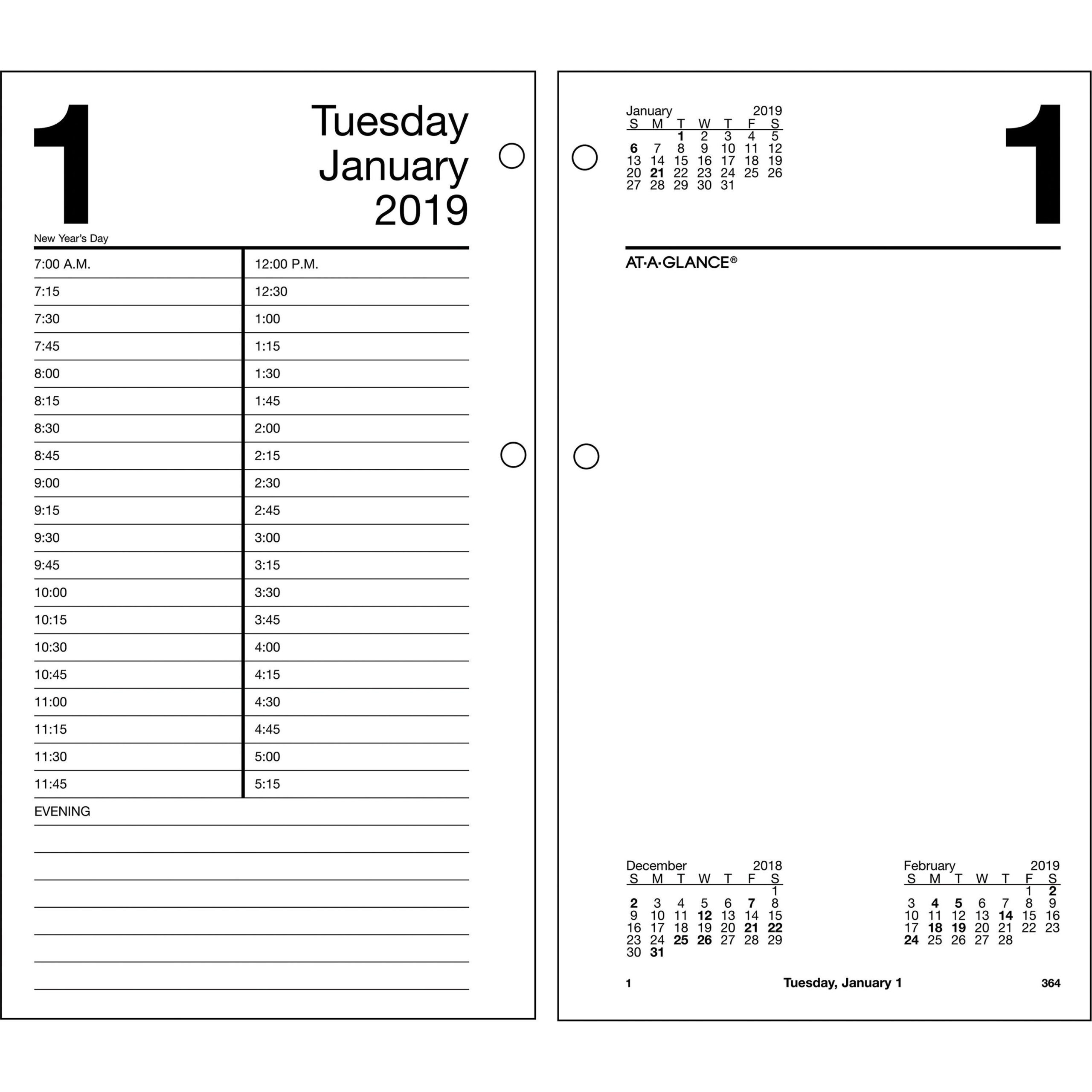 at a glance large daily desk calendar refill ld products