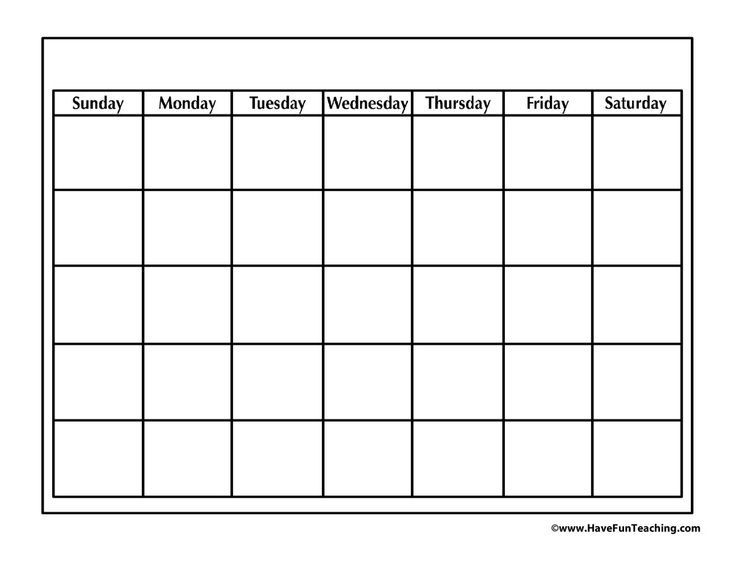Blank Calendar | Have Fun Teaching | Have Fun Teaching