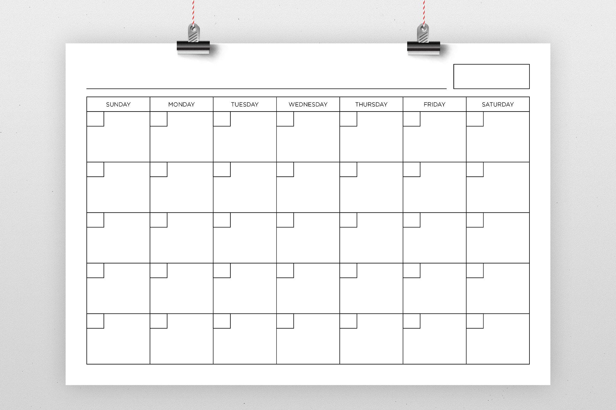 Blank Calendar Page Template Set (441603) | Physical