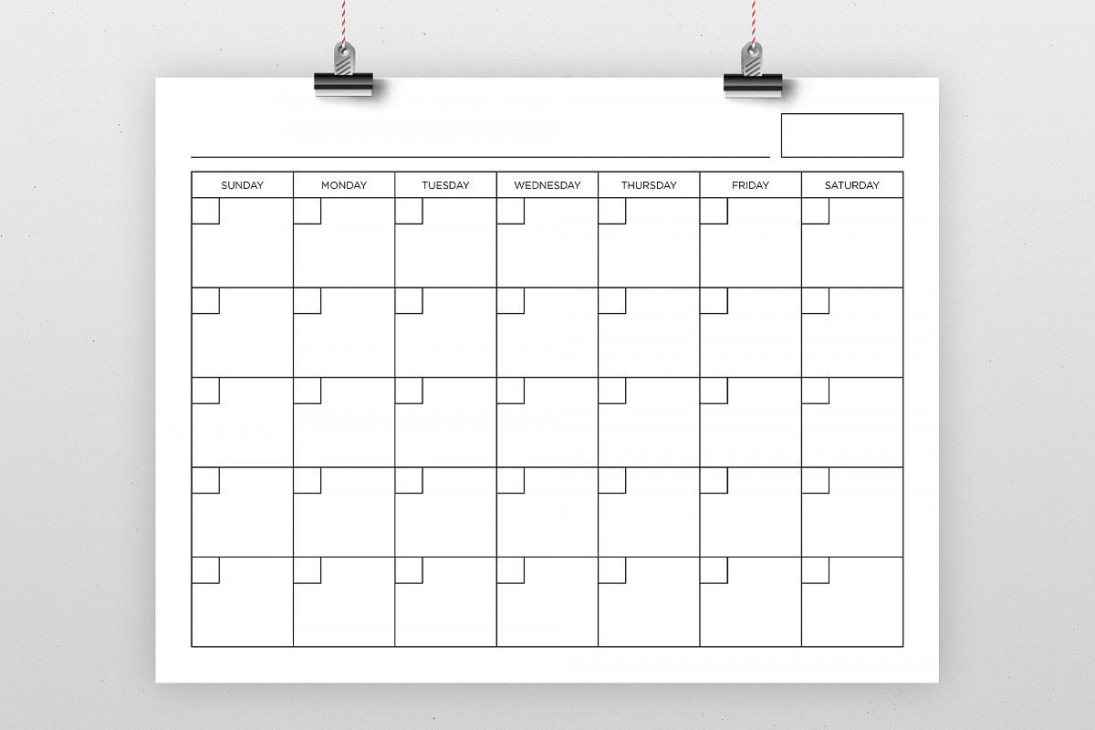 blank calendar page template set
