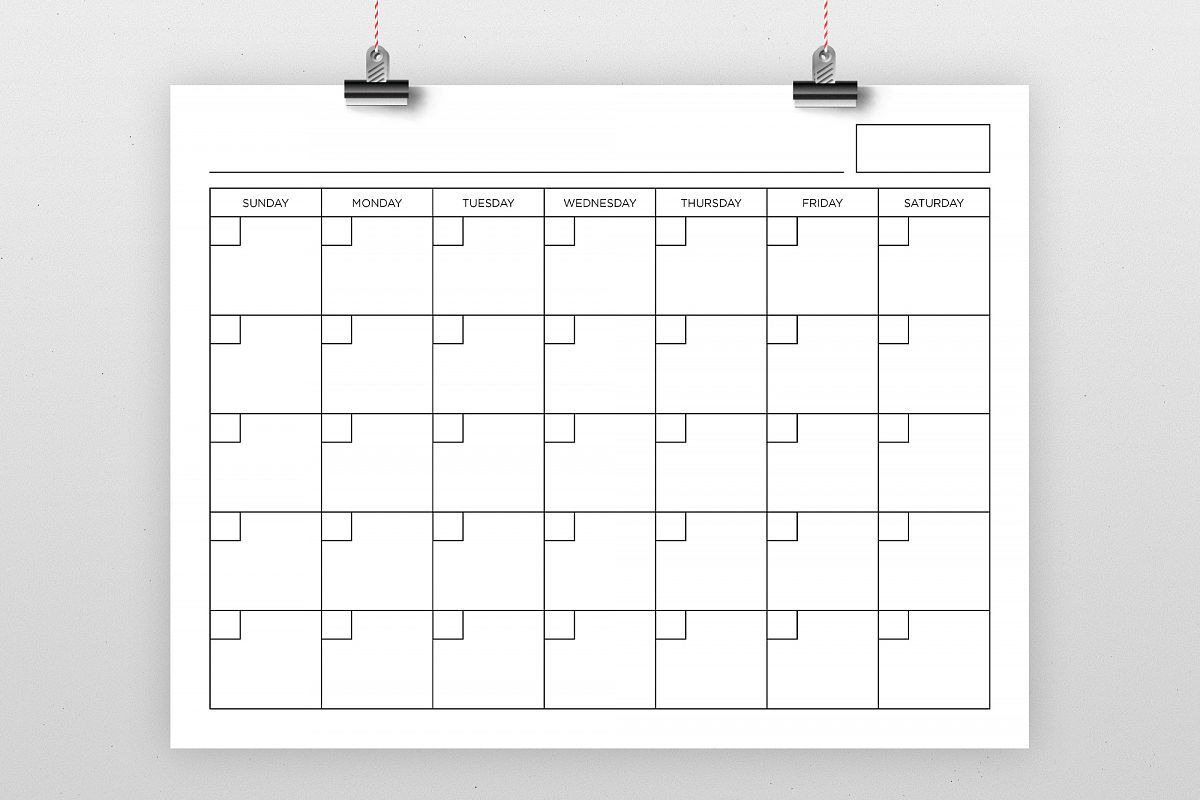 Blank Calendar Page Template Set