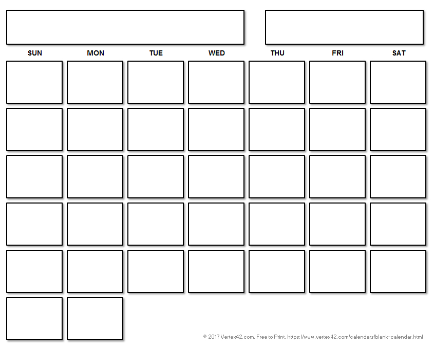 Blank Calendar Template Free Printable Blank Calendars