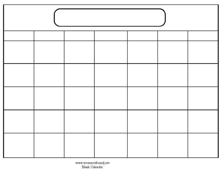 Blank Calendar Template | Free Small, Medium And Large