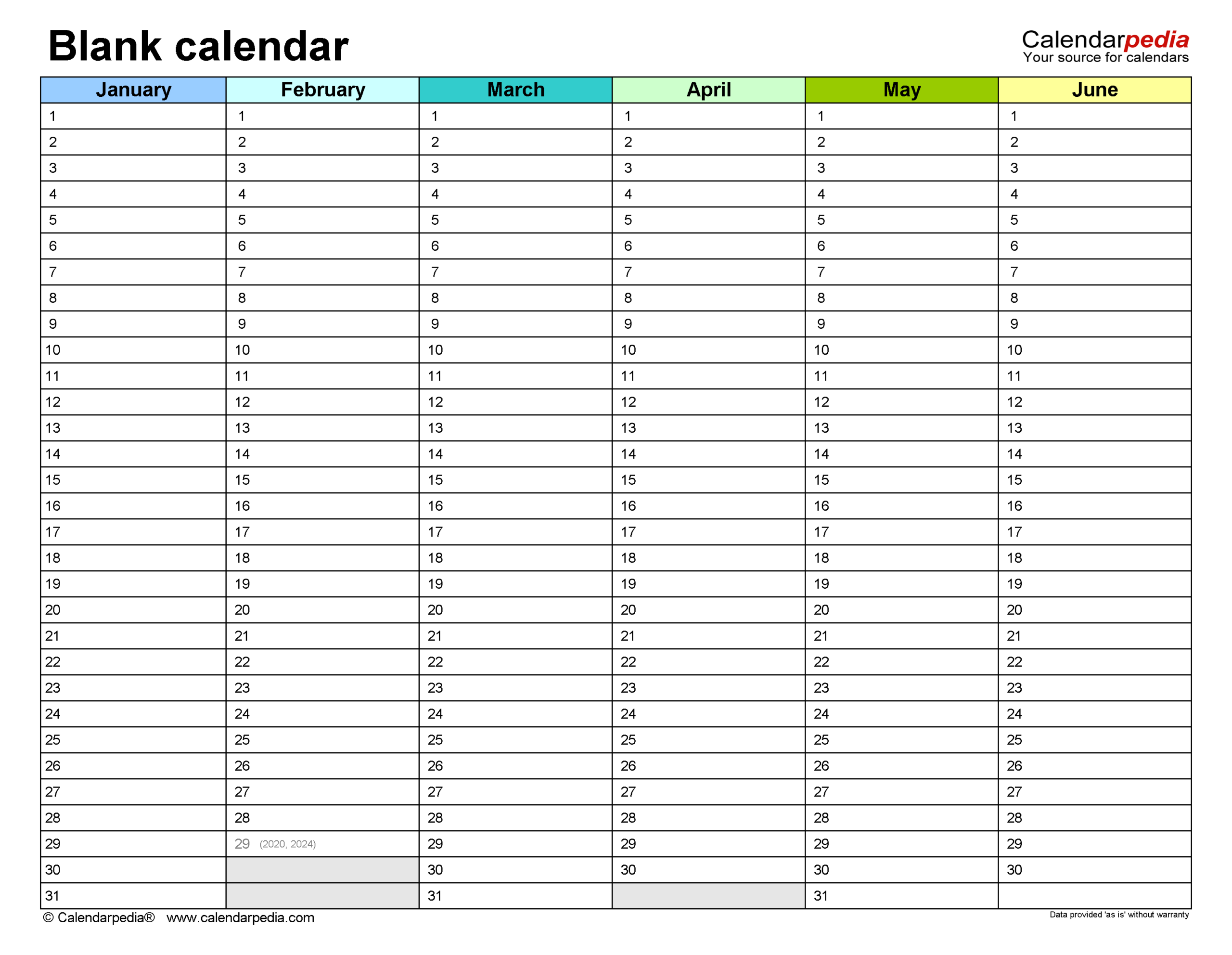 Blank Calendars Free Printable Microsoft Word Templates