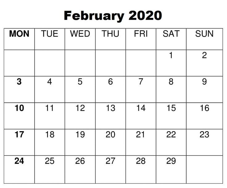 blank february 2020 calendar | calendar word, calendar