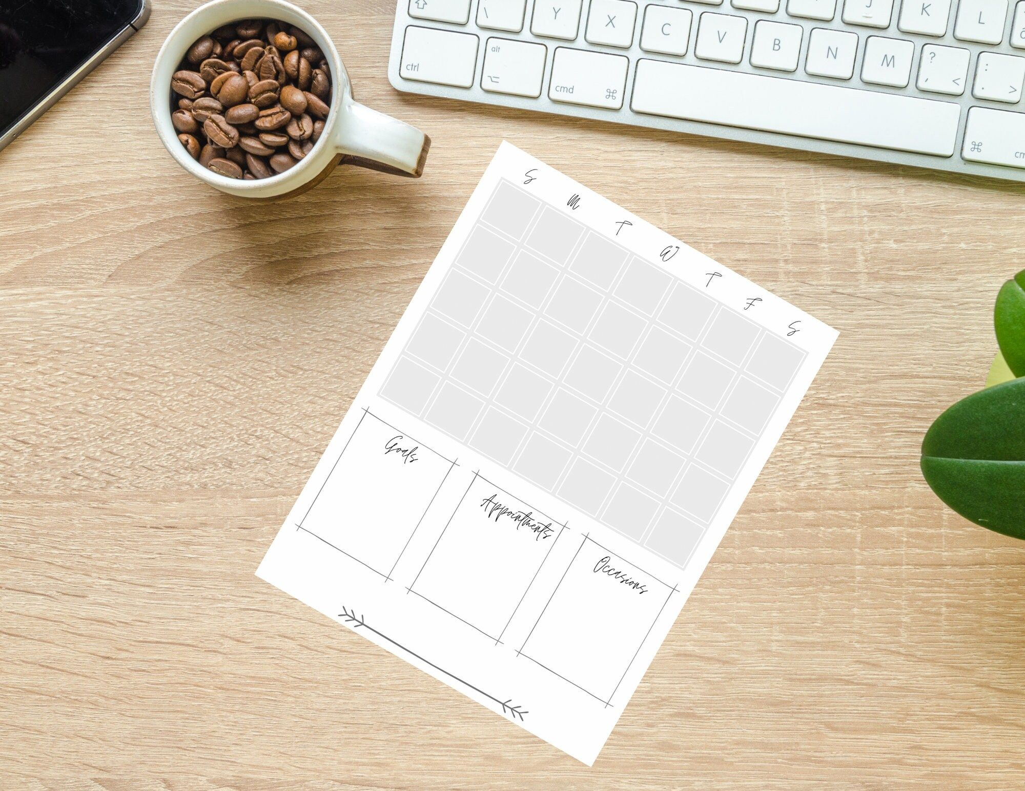 blank month calendar planner sunday or monday start | etsy